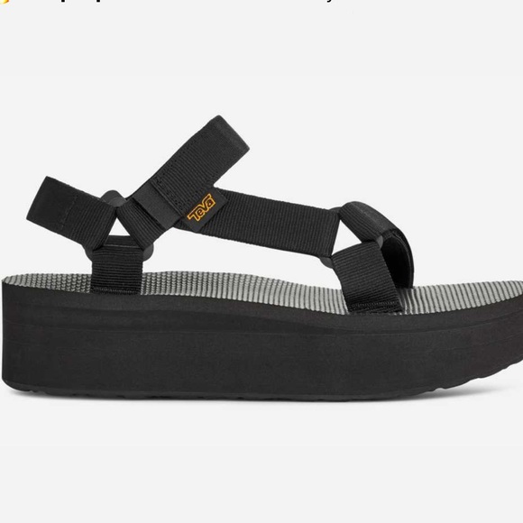 Teva Shoes - TEVA Flatform Universal Sandal Strappy Velcro Black Size 11 NEW